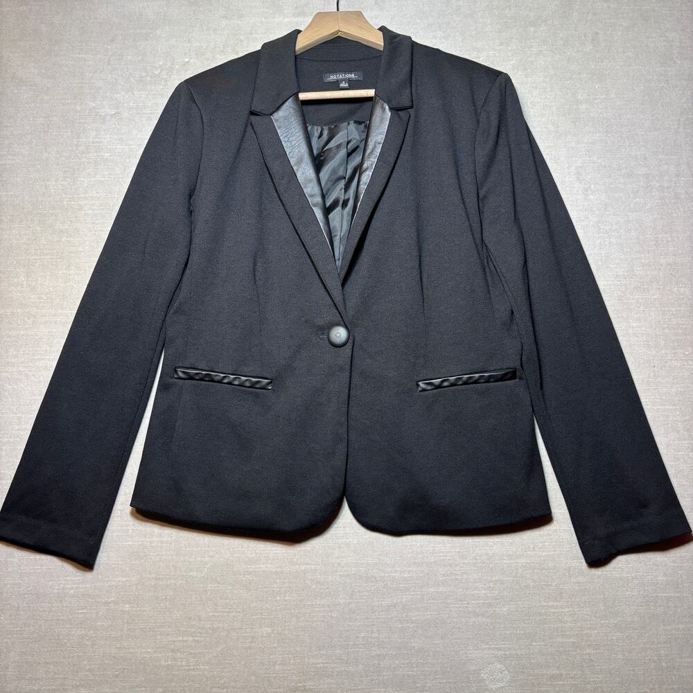 Notations Blazer M Black Single Button Classic Mi… - image 1